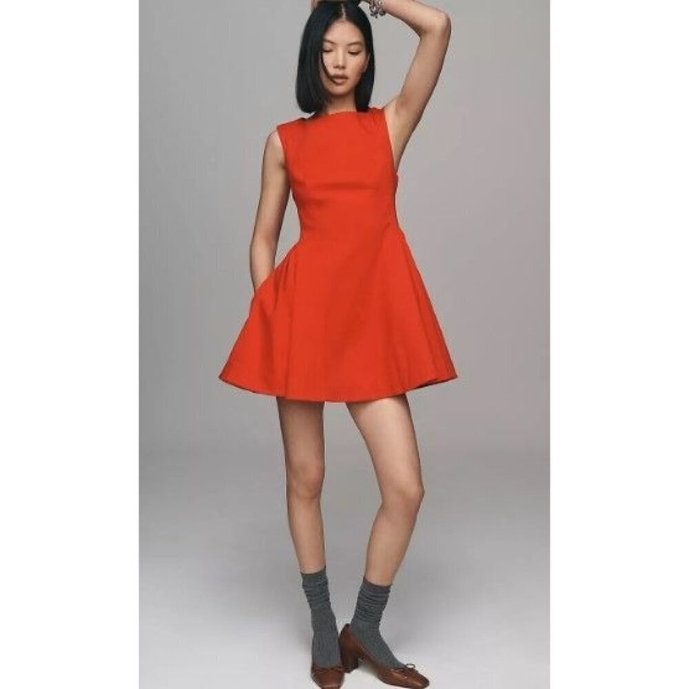 Anthropologie Red Sleeveless Mini Dress